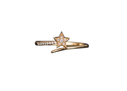 Gold Plated Tiny Star CZ Studded Fashion Ring